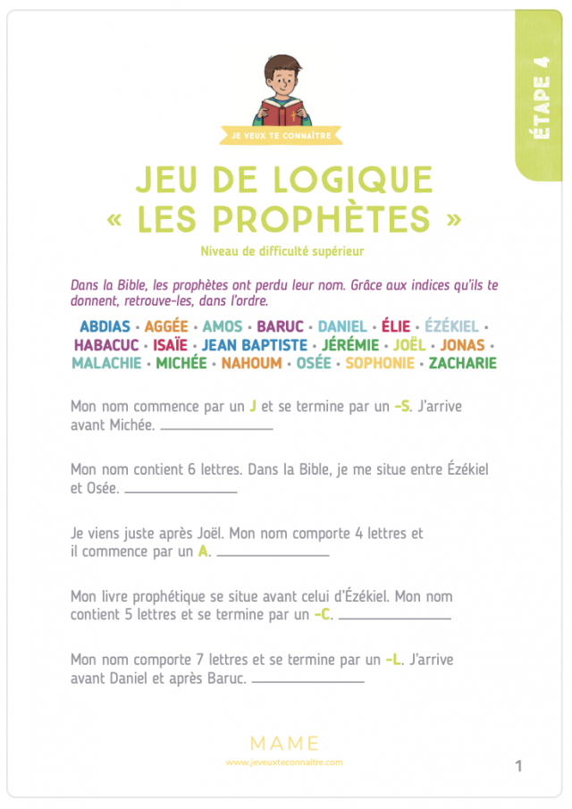 Jeu de logique sur les prophètes