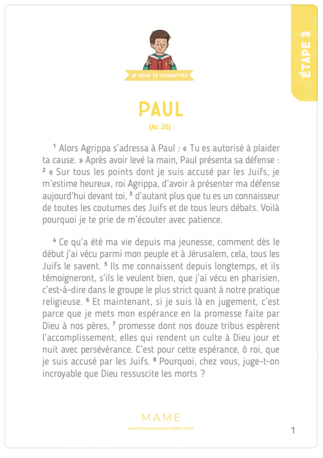 Texte biblique ÉTAPE 3