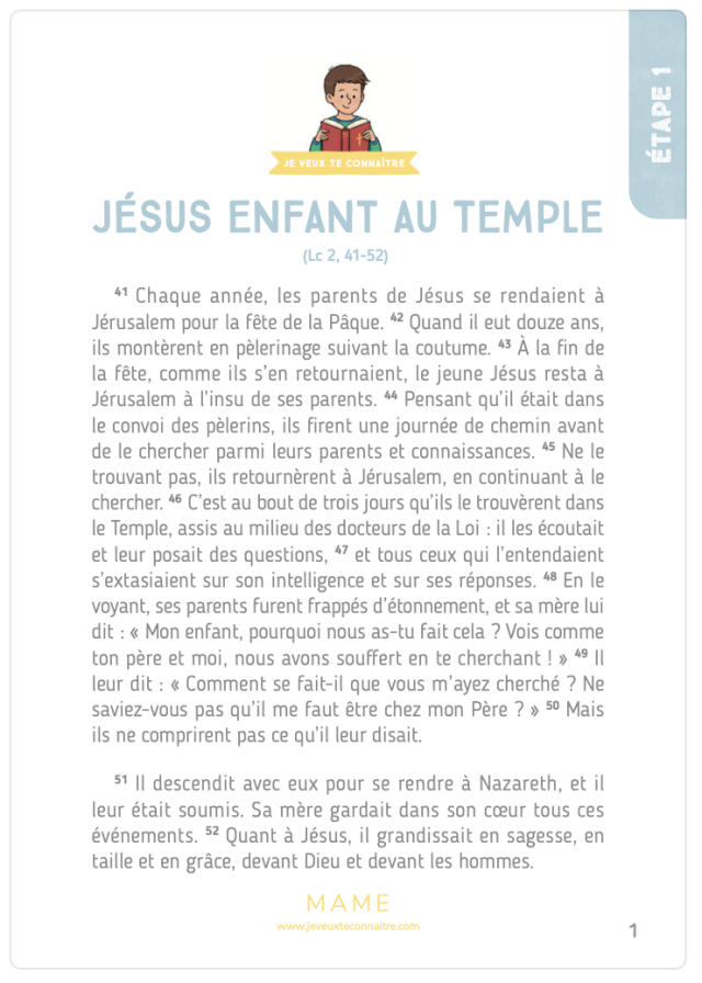 Texte biblique ÉTAPE 1