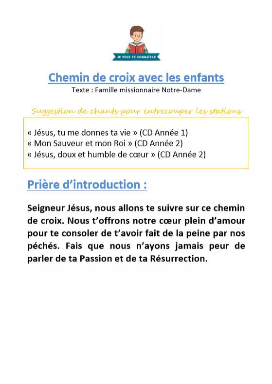 Chemin de croix avec les enfants (format livret à imprimer en recto-verso)