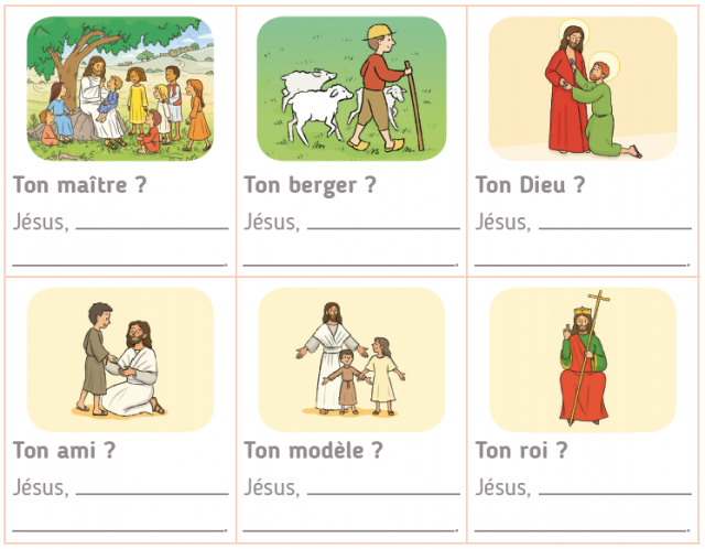 6 petites cartes: Pour toi, qui est Jésus