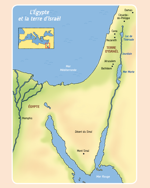 Carte de l'Égypte et de la terre d'Israël