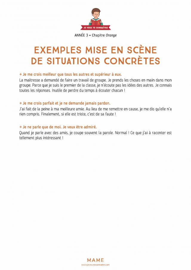 Mise en scène de situations concrètes