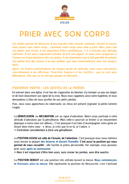 Atelier PRIER AVEC SON CORPS