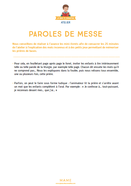 Atelier PAROLES DE MESSE                              