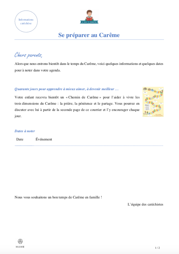 Lettre Carême